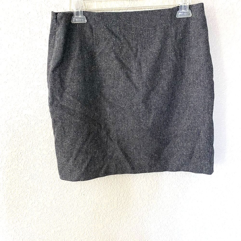 Banana Republic Wool Blend Skirt Black Silver Size 6 Fully Lined